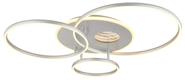 Globo 48466-54A-LED Димируемо таванно осветително тяло INVERTINA 54W/230V 90x70 см сребристо + дистанционно управление