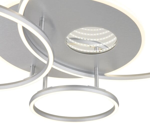 Globo 48466-54A-LED Димируемо таванно осветително тяло INVERTINA 54W/230V 90x70 см сребристо + дистанционно управление