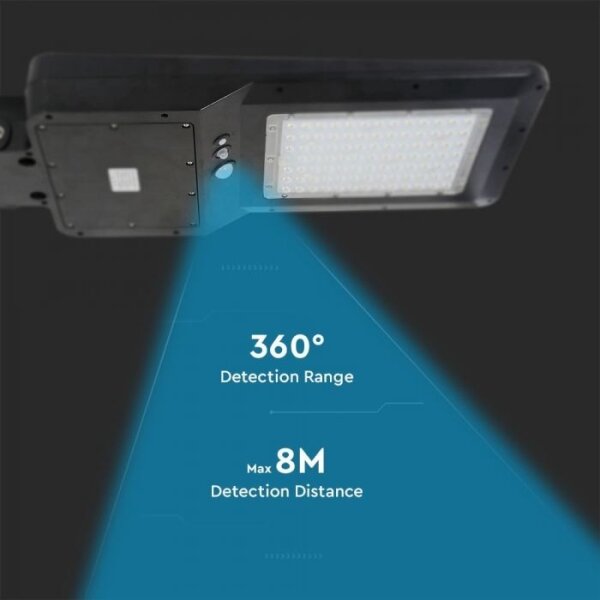LED соларна улична лампа с сензор LED/40W/9,6V IP65 6000K + ДУ