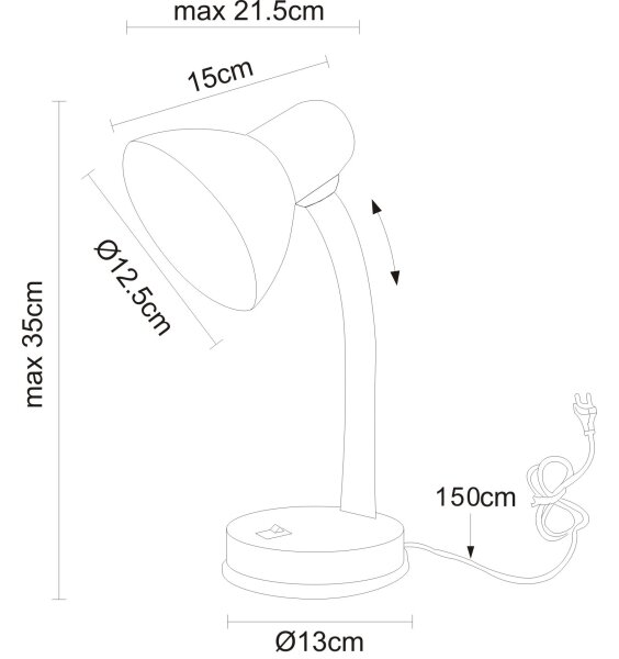 Globo 2485S - Настолна лампа BASIC 1xE27/40W/230V черна