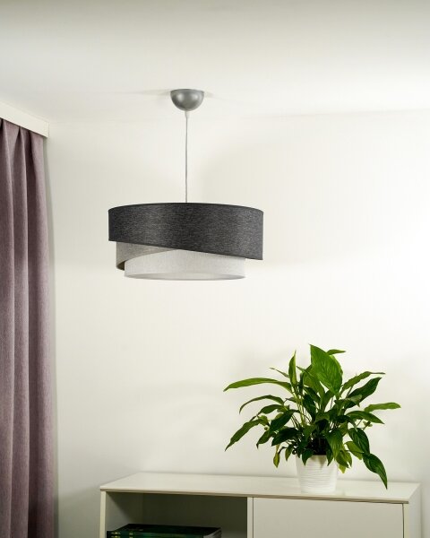 Duolla - Пендел KOBO 1xE27/15W/230V Ø 45 см антрацит/сив/бял