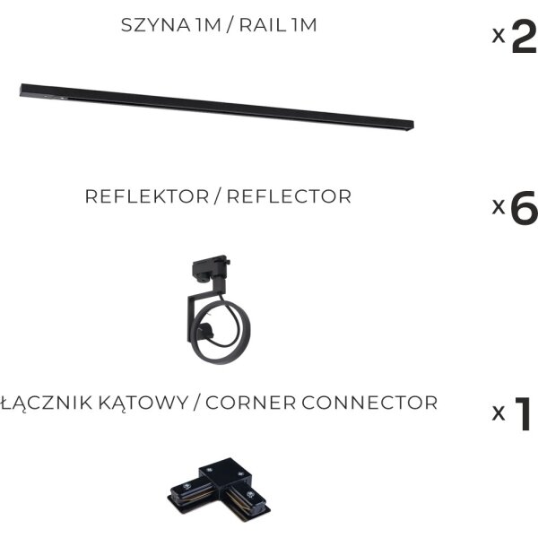 Zuma Line 3579 - Точково осветително тяло за шинна система MASTER 6xGU10/15W/230V черно