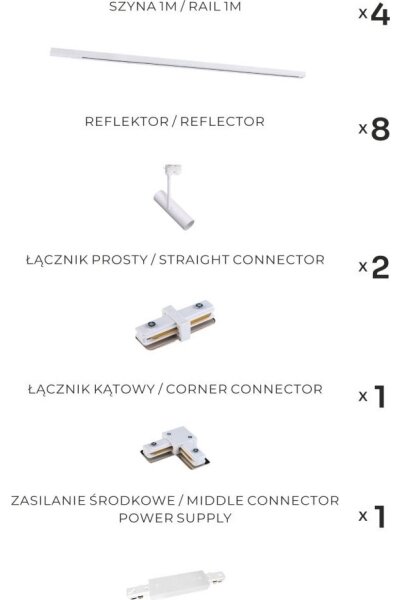 Zuma Line 3587 - Точково осветително тяло за релсова система LISA 8xGU10/35W/230V бяло