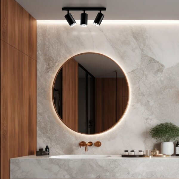 LED RGBW точково осветително тяло за баня TURYN 3xGU10/4,8W/230V IP44 с възможност за димиране, черно