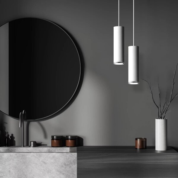 LED RGBW димируем висящ полилей за баня на кабел TURYN 1xGU10/4,8W/230V IP44 бял