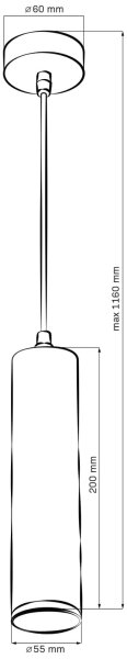 LED RGBW димируем висящ полилей за баня на кабел TURYN 1xGU10/4,8W/230V IP44 бял
