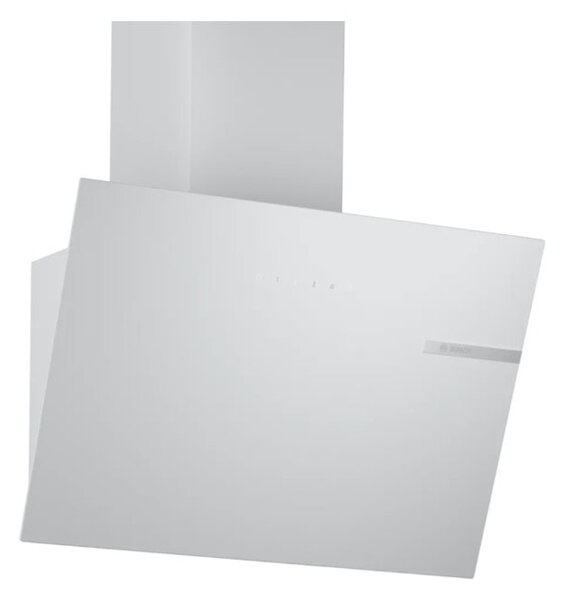 Абсорбатор Bosch DWK65DK20, дизайнерски, клас A, 220 W, 550 m³/h, 2 мотора, бял, 3 степени на мощност, LED осветление, сензорно управление