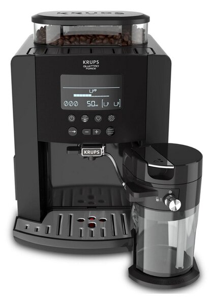 Кафеавтомат Krups EA819N10 Arabica Latte, 1450W, 15 bar, 3 настройки на температурата, 1.7л. резервоар, LCD екран, черен