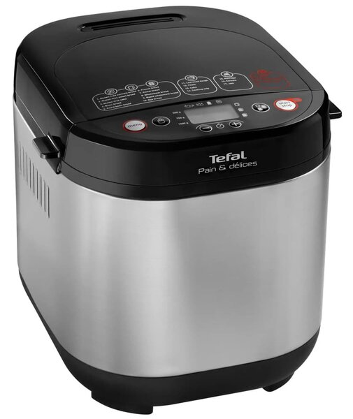 Хлебопекарна Tefal Pain & Delices PF240E38, 720W, LCD дисплей, 3 нива на изпичане, 20 програми, инокс