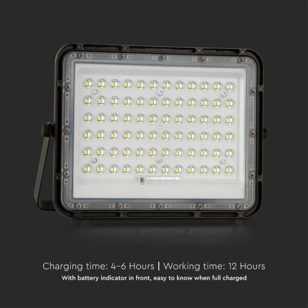 LED Екстериорен соларен прожектор LED/15W/3,2V IP65 6400K черен + д.у