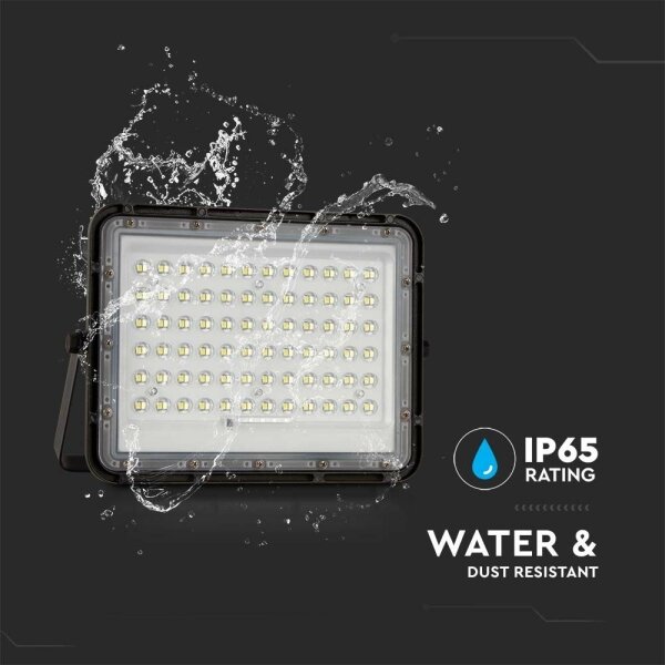 LED Екстериорен соларен прожектор LED/15W/3,2V IP65 4000K черен + д.у