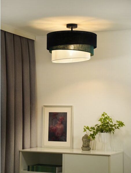 Duolla - Полилей за повърхностен монтаж TRIO 1xE27/15W/230V Ø 45 см черен/зелен/бял