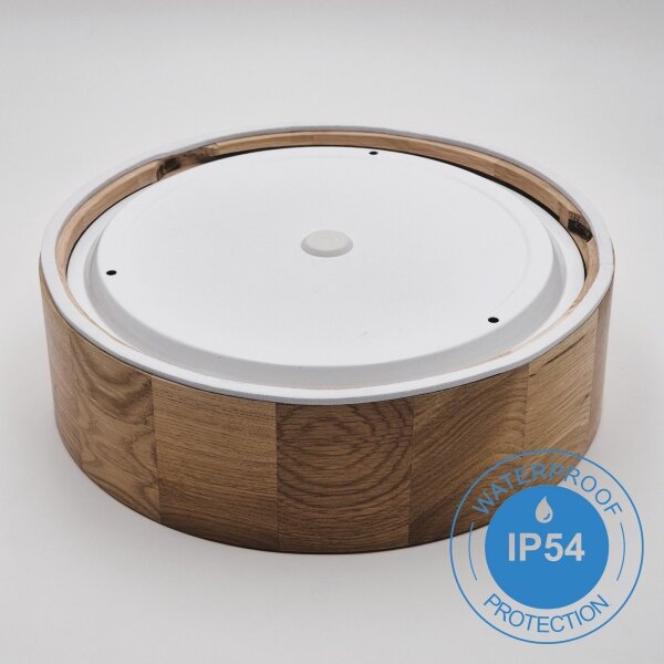 Таванно осветително тяло OAK 2×E27/15W/230V IP54, дъб, Ø 27 см