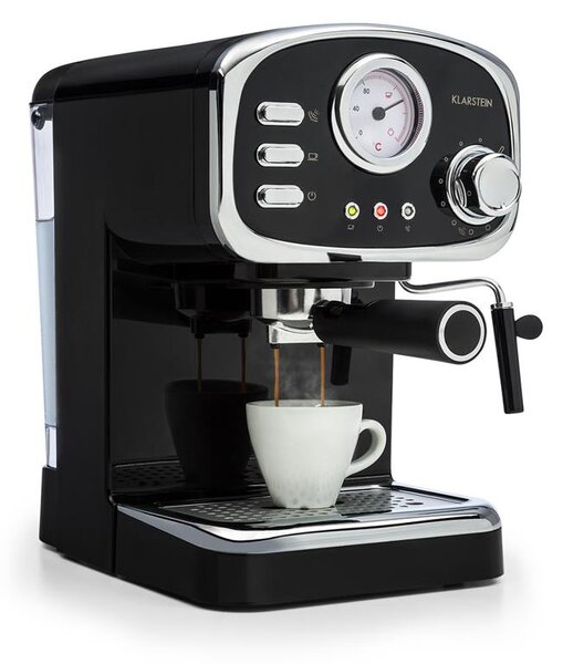 Klarstein Espressionata Gusto, espresso кафе машина, 1100 W, налягане 15 бара, черна