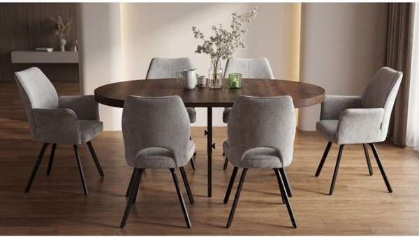 ТУЛИП Тъмно бежово (тъкан UF980-03) - МОДЕРЕН ТАПИЦИРАН СТОЛ ЗА ДНЕВНА/ТРАПЕЗАРИЯ/ОФИС ЛОФТ