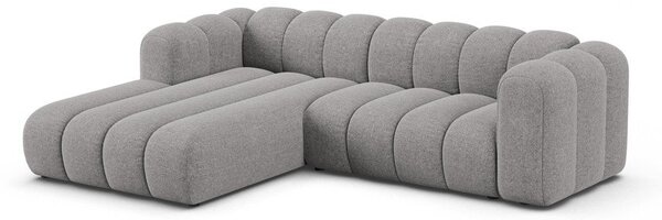 Сив шенилов ъглов диван (ляв ъгъл) Lupine – Micadoni