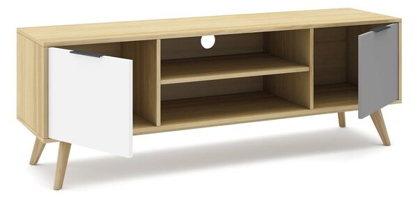 Масичка за телевизор с дъбов декор в естествен цвят 140x53 cm Elfa - Marckeric
