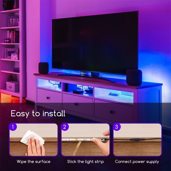 Aigostar - LED RGB димируема лента 5m LED/24W/12/230V IP65 + дистанционно управление