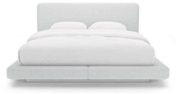 Светлосиво тапицирано двойно легло 140x200 cm Linea – Micadoni