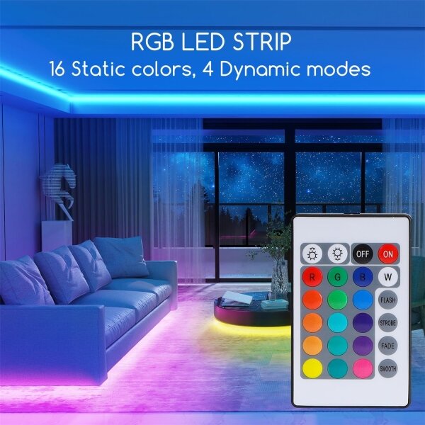 Aigostar - LED RGB димируема лента 5m LED/24W/12/230V IP65 + дистанционно управление