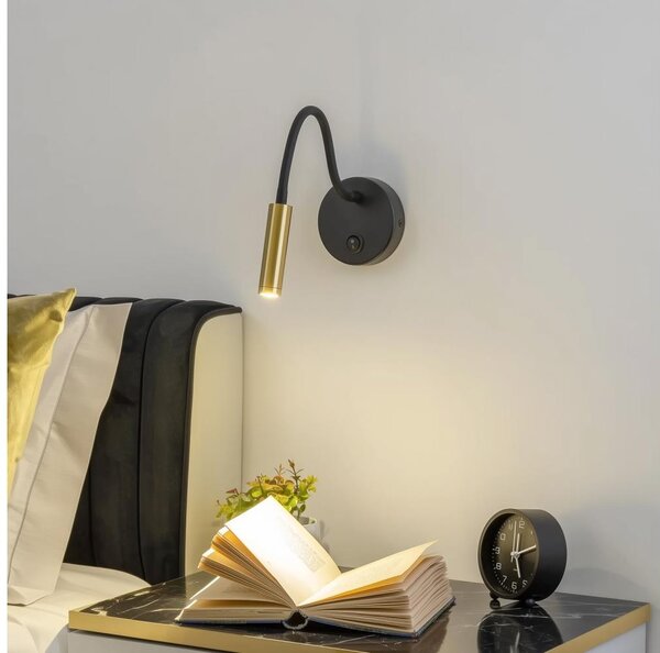 Brilagi - LED Гъвкав аплик MAYA LED/3W/230V 4000K черен/златист