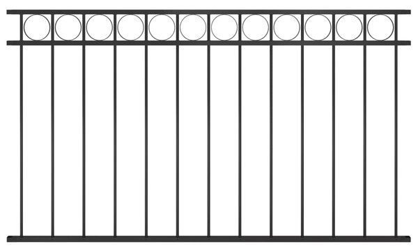 VidaXL Ограден панел, стомана, 1,7x0,8 м, черен
