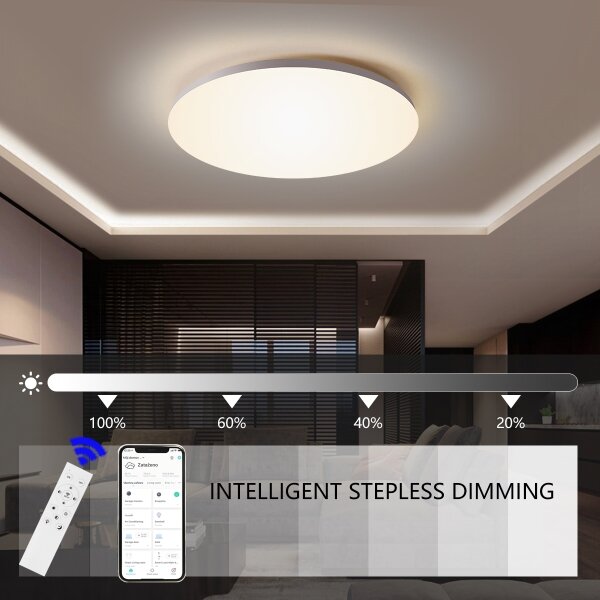 Brilagi - SMART димируемо таванно LED осветително тяло/36W/230V Ø 48 см Wi‑Fi Tuya + дистанционно управление