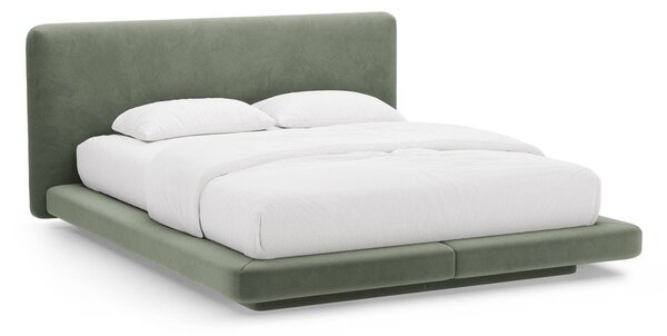 Зелено тапицирано двойно легло 140x200 cm Linea – Micadoni