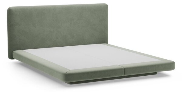 Зелено тапицирано двойно легло 140x200 cm Linea – Micadoni