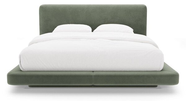 Зелено тапицирано двойно легло 140x200 cm Linea – Micadoni