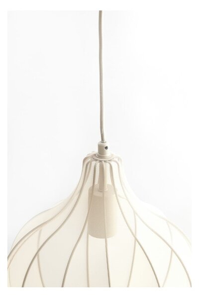 Бежово висящо осветително тяло с текстилен абажур ø 29 cm Elati – Light & Living