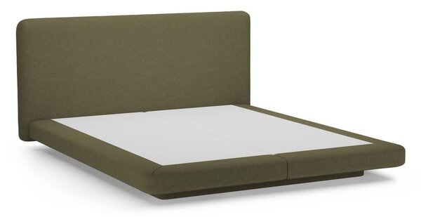 Зелено тапицирано двойно легло 140x200 cm Linea – Micadoni