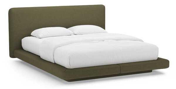 Зелено тапицирано двойно легло 140x200 cm Linea – Micadoni