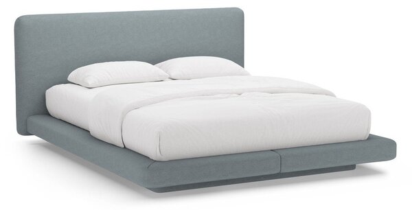 Светлосиньо тапицирано двойно легло 140x200 cm Linea – Micadoni