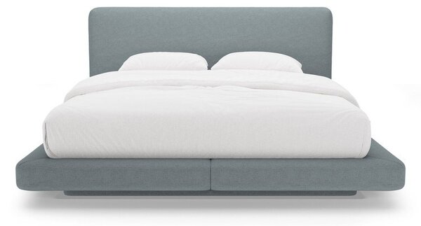 Светлосиньо тапицирано двойно легло 140x200 cm Linea – Micadoni