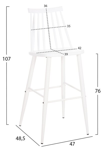 Бар стол - бял цвят