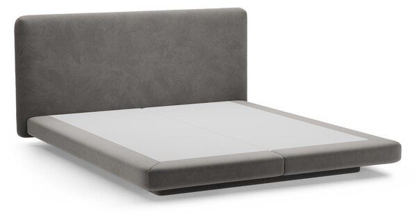 Тъмносиво тапицирано двойно легло 140x200 cm Linea – Micadoni