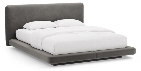Тъмносиво тапицирано двойно легло 140x200 cm Linea – Micadoni