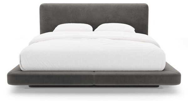 Тъмносиво тапицирано двойно легло 140x200 cm Linea – Micadoni