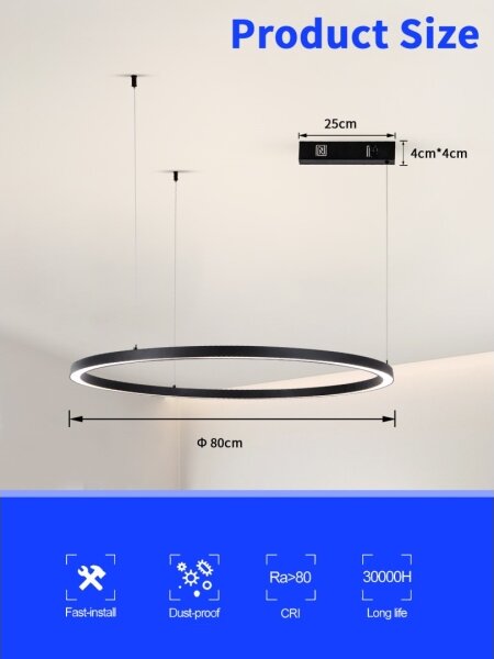Immax NEO 07215L-LED Димируем пендел FINO 60W/230V 80 см черен Tuya + д.у