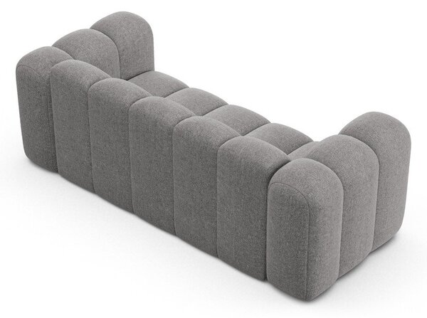 Сив шенилов диван 200 cm Lupine – Micadoni