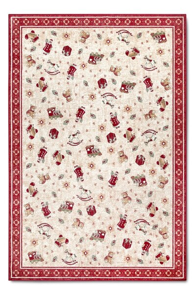 Червен килим с коледен мотив със смес от памук 160x230 cm Toy's Delight Red Christmas – Villeroy&Boch