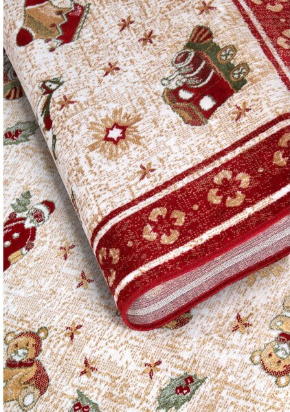 Червен килим с коледен мотив със смес от памук 160x230 cm Toy's Delight Red Christmas – Villeroy&Boch