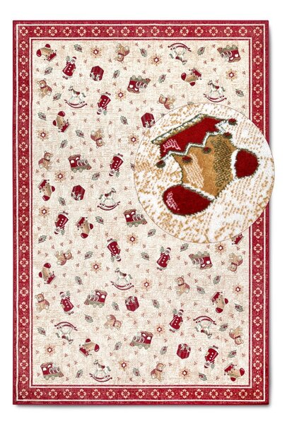 Червен килим с коледен мотив със смес от памук 160x230 cm Toy's Delight Red Christmas – Villeroy&Boch