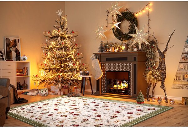 Зелен килим с коледен мотив със смес от памук 160x230 cm Toy's Delight Green Christmas – Villeroy&Boch