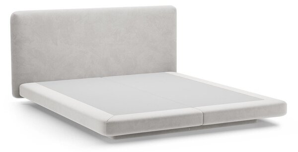 Светлосиво тапицирано двойно легло 140x200 cm Linea – Micadoni