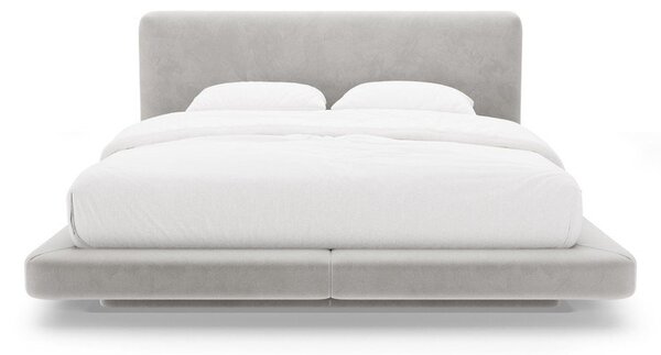 Светлосиво тапицирано двойно легло 140x200 cm Linea – Micadoni
