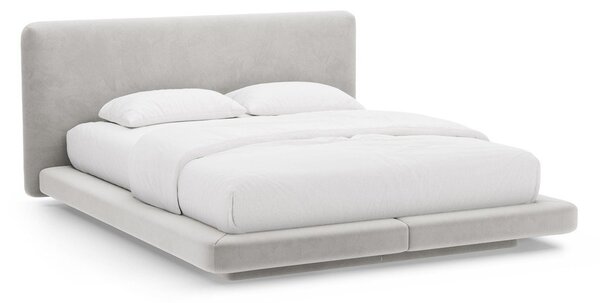 Светлосиво тапицирано двойно легло 140x200 cm Linea – Micadoni