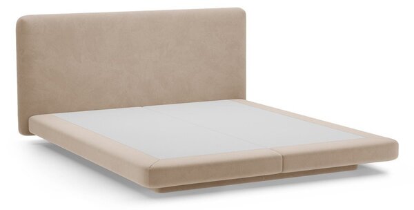 Светлокафяво тапицирано двойно легло 140x200 cm Linea – Micadoni