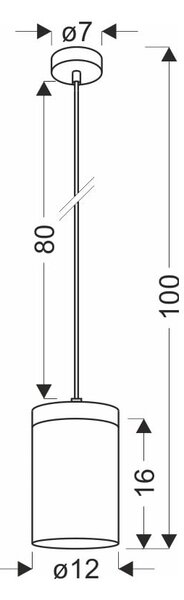 Висяща лампа със стъклен абажур в черно-природен цвят ø 12 cm Wels - Candellux Lighting